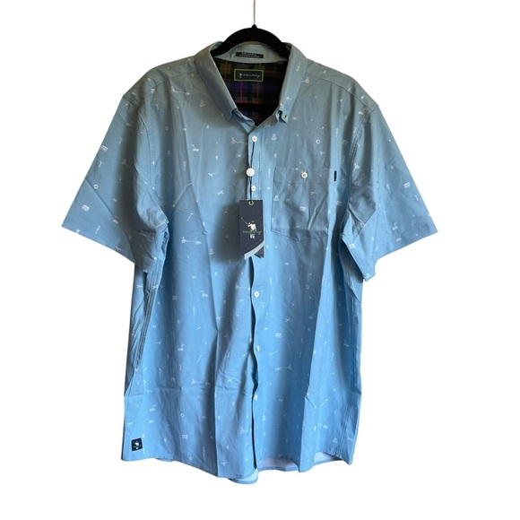William Murray Ode to Carl Performance Short Sleeve Button Down Golf Shirt NWT - Picture 1 of 8